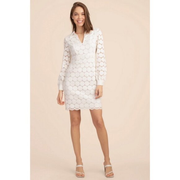 💕TRINA TURK💕 Overlook Dress ~ Sun Medallion Lace Whitewash 14 NWT - Picture 2 of 12